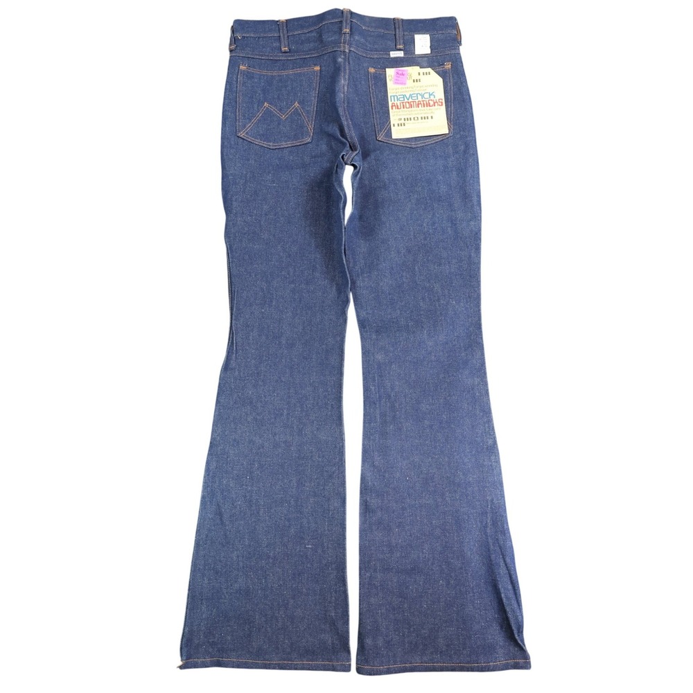 Maverick‎ Vintage 70s Flare Jeans Mens 33x34 Blue Cotton Made in USA NOS